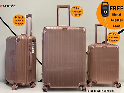 $139.99 • Buy 3PCS 20 24 28  Luggage Suitcase Set TSA Lock Lightweight Travel ROSE GOLD