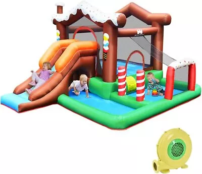 Inflatable Jumping Castle Kids Bouncy Play House Climbing Wall With Blower • $999