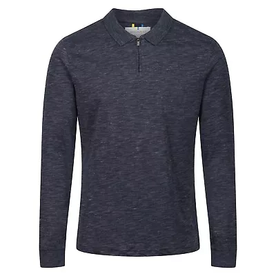 New Mens Polo Shirt Long Sleeve Quarter Zip Designer Jersey Collared Casual Top • $12.43