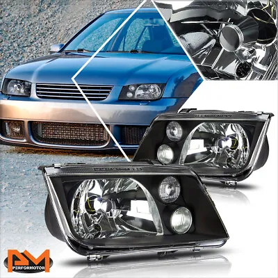 For 99-05 VW Jetta MK4 Black Housing Euro-Spec E-Code Style Headlight W/Fog Lamp • $78.89