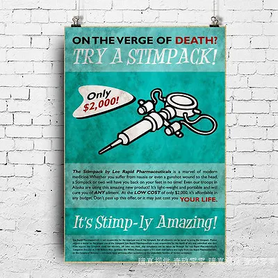 Fallout 4 Poster Quality Printing 40x60cm Throwback Style Stimpack STIMP-LY  • £3.59