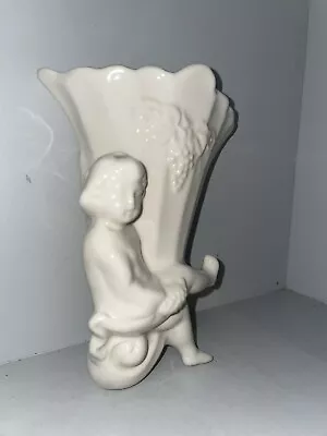 £10 • Buy Vintage Look White Ceramic Cherub Wall Hanging Pocket Planter Sconce Home Decor