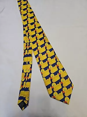 Blue Yellow Rubber Duck Duckie Ducky  Mens Tie Necktie Multicolor • $11.88