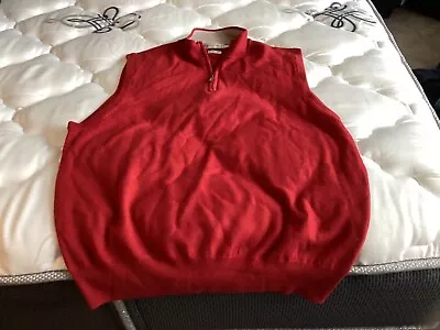 Peter Millar Red Mens Large Merino Wool Golf Vest • $19.99