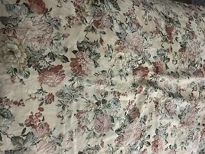 Vintage Villager Damask Tablecloth Liz Claiborne Rectangle 68” X 98” Rose Garden • $17.50