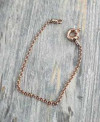 Links Of London Rose Gold Vermeil 925 Mini Belcher Senorita Clasp Bracelet • £50