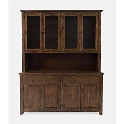 Bakersfield Mission Style  Hutch With LED Light And Four Door Server Wire... • $1756.99