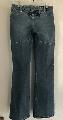 Ecko Red Women's Sz 7 Stretch Blue Jeans Low Rise Medium Wash Flared • $10