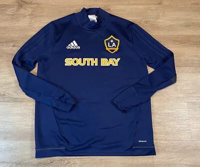 Adidas South Bay LA Galaxy Youth Jersey Size L 13-14Y Navy Long Sleeve Mock Neck • £3.66