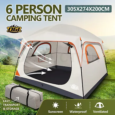 6 Person Camping Tent Family Cabin Instant Auto Beach Sun Shade Shelter Dome • $139.95