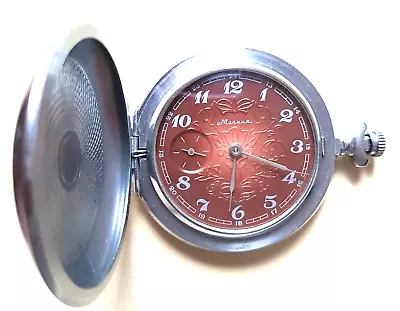 Soviet Russian Ussr Vintage Pocket Watch Molnija Working Mechanical Rarity • $40