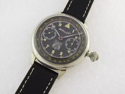 Henry Moser Chronograph Soviet Air Force Pilots WWII Antique IWC Swiss Men Watch • $1499.99