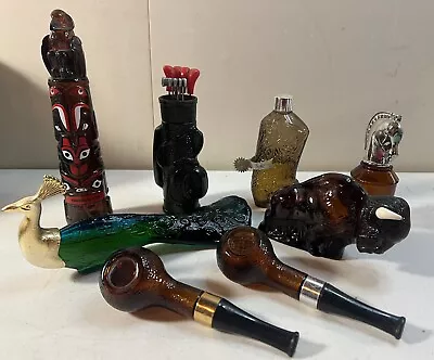 Avon Cologne Bottles Vintage Lot 8 - Cigar Pipe Golf Boots Buffalo - No Boxes • $29.98