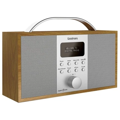 £67.99 • Buy Goodmans DAB Digital FM Radio With Bluetooth Wooden Finish Mains & Battery