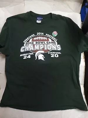 Michigan State Spartans Vs. Stanford Rose Bowl Champs Mens XL T-Shirt Green  • $10