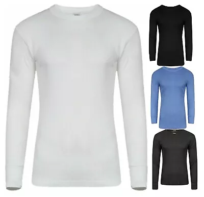 3 X Men's Thermal Underwear LONG SLEEVE Shirt Top Brushed Warm Winter Vest Top • £14.78