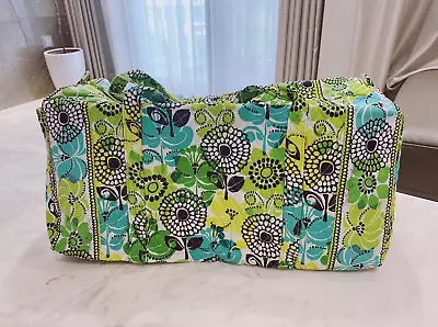 NEW Vera Bradley Lime's Up Green  Large Duffel Travel Purple • $26