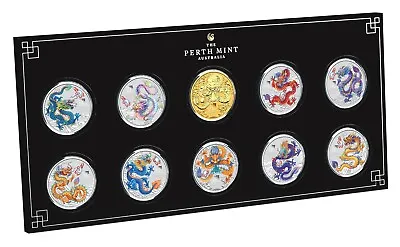 Year Of The Dragon Silver 10 Coin Set Australia 2024 • $539.95