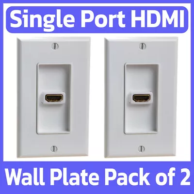 2 Pack HDMI Wall Plate A/V Single Port Face Plate 4-in HDMI Cable Coupler White • $15.99