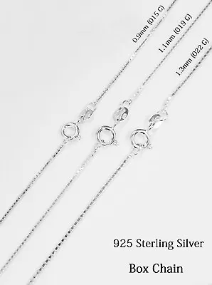 925 Sterling Silver Women's BOX Chain Italy Made Necklace • $11.49