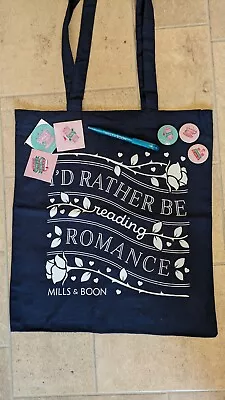 Mills & Boon Merchandise: Tote Bag Pen Badges & Stickers • £10