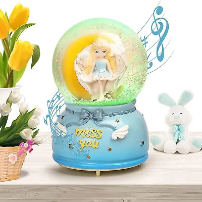 Christmas Snow Globe 3.15 Inch Snowglobes Music Box For Women Hand-Pain Angel Fi • $14.99