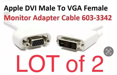 Apple 603-3342 DVI Male To VGA Female Video Adapter Cable - Lot • $6.99