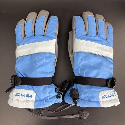 Marmot Winter Gloves Womens Large Two Tone Blue Nylon/Leather Palms EUC • $24.75