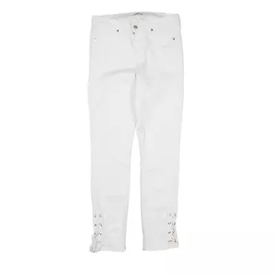 7 FOR ALL MANKIND Jeans White Denim Slim Skinny Womens W29 L28 • £13.99