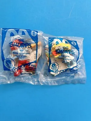 2011 The Smurfs McDonalds Happy Meal Toy - Smurfette #2 & Papa Smurf #1 Sealed • $9.99