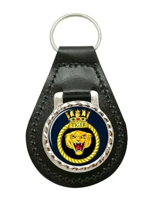 £6 • Buy HMS Tiger Keyfob On Black Leather