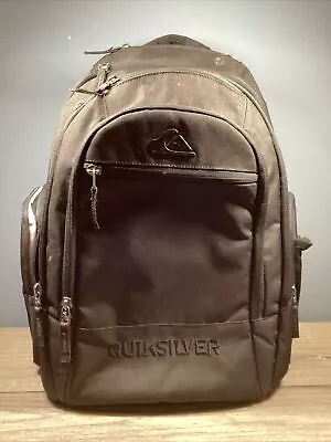 Quicksilver Large Backpack Black Multi-Pocket Utility Laptop Book Bag Insulated • $44.95