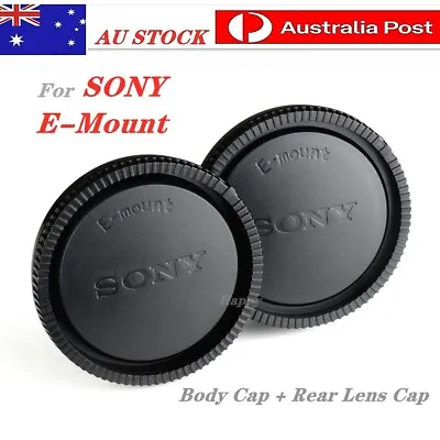 $6.35 • Buy Sony Body Cap + Rear Lens Cap For Sony E-Mount  Camera And Rear Lens