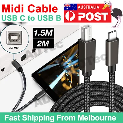 $8.45 • Buy USB C To USB B Midi Cable Type C To USB Midi Interface Cord For Printer Phone