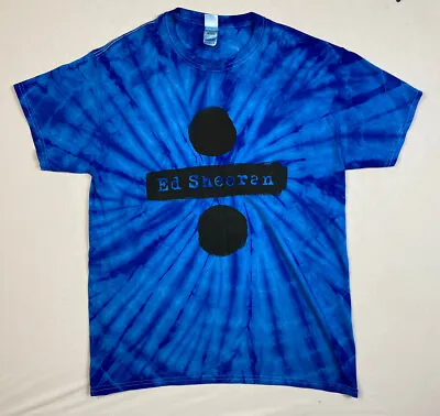 Ed Sheeran Blue Tie Dye Tour T-shirt Divide Large Colortone • £9.99