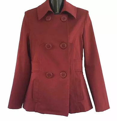 🌹capture Women Jacket Blazer Size 8 Red Cotton Double Breasted Slim Fit Lined🌹 • $32