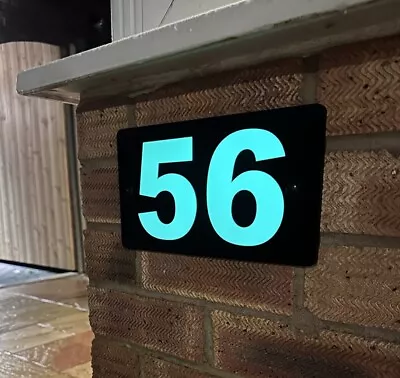 Illuminated Glow In The Dark Light House Number Sign Plaque • £12.99