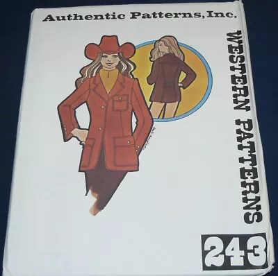 Vintage 1970s Authentic Sewing Patterns #243 Womens Western Blazer Size 16 Uncut • $16.79