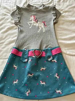 Girl’s Size 7 / 8 Medium M Pink & Violet Girls Unicorn Print Casual Dress Outfit • $0.99