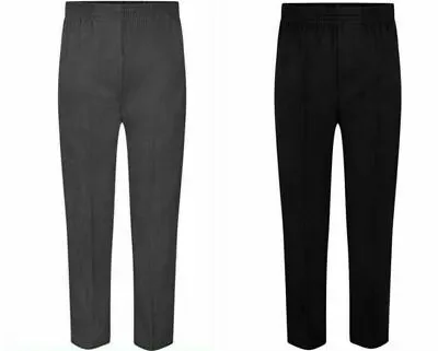 Boys School Trousers  Full Elasticated Slim Fit Pull Up ~all Around~2/3 To 15/16 • £8.99