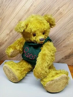   Unknown Maker Vintage Fully Jointed Teddy Bear Gold Mohair Red Eyes Very Old  • $75