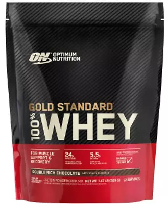 Optimum Nutrition Gold Whey Protein Powder Double Chocolate (2 PACK) 1.5 Lb Each • $45.68