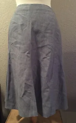 J Jill Blue 100% Linen Sz 10 Petite A-Line Skirt • $16