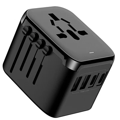 $29.99 • Buy Universal Travel Adapter International AC Plug Worldwide Charger 2 USB+2 Type-C