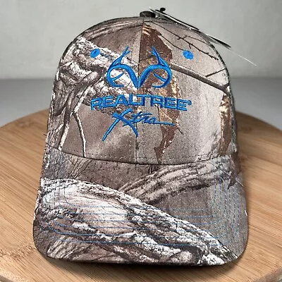 NWT Realtree Xtra Camo Hat Cap Strapback Blue Deer Skull Antler Logo Lightweight • $12.88