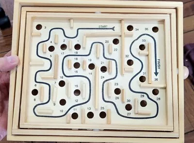 Wooden Marble Maze In Box! • £12