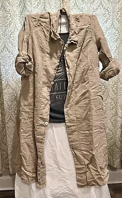 Magnolia Pearl-EUROPEAN LINEN WELLS PAINTERS SMOCK COAT • $425