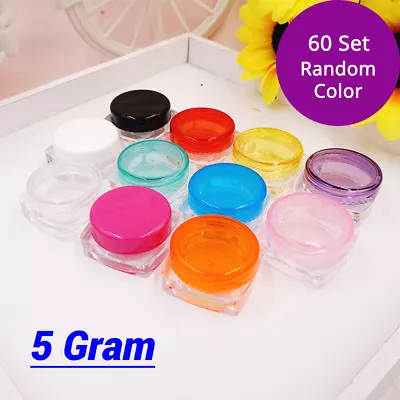 60X Colorful 5g Square Bottle Cosmetic Empty Jar Eyeshadow Sample Container C12 • $13.99