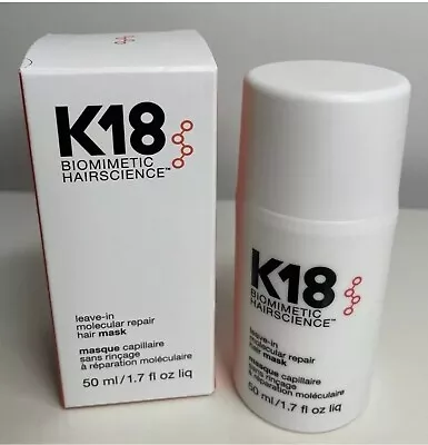 K18 Leave-in Molecular Repair Hair Mask 1.7 Oz/ 50ml- Free One Day Ship • $25.49