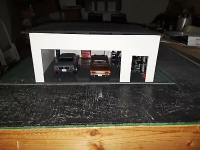 1:24 & 1:25 Scale Diorama Big 2 Bay One Door Garage / Work Shop  Pre-Assembled • $29.75